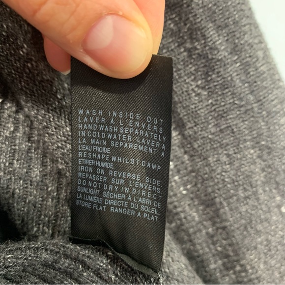 All Saints Gray Knit Sweater Vest Waterfall Sleeveless Cardigan size 8 - Picture 6 of 9